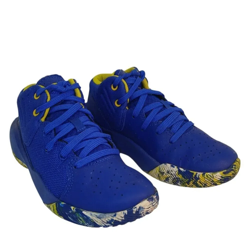 Under Armour Jet 21 Boys Blue & Yellow Athletic Sneakers - Size: 13K - Picture 3 of 7